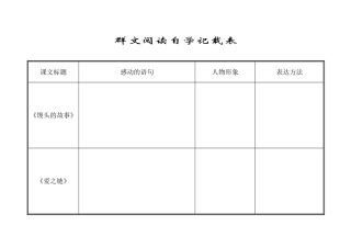 群文阅读比对表