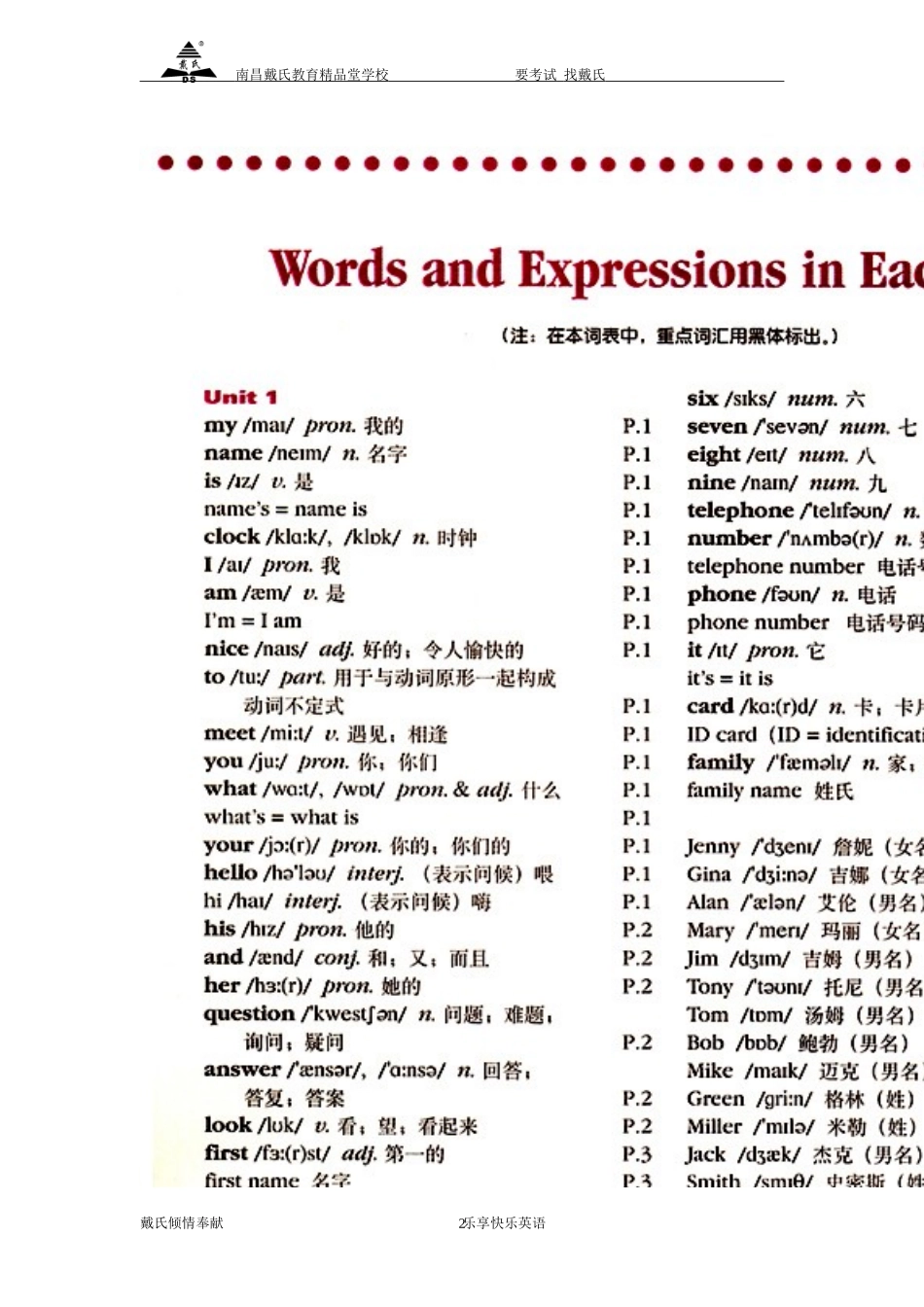 人教版初中英语单词表(按单元顺序)_第2页