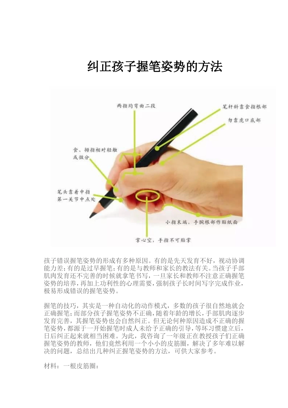 纠正孩子握笔姿势的方法_第1页