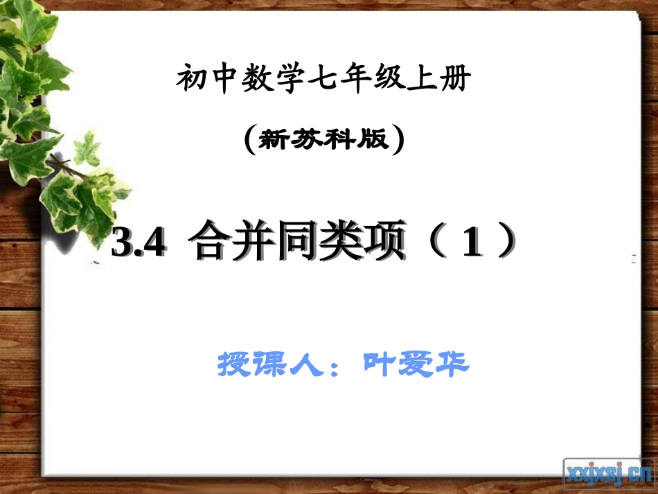 （叶爱华公开课）合并同类项_第1页