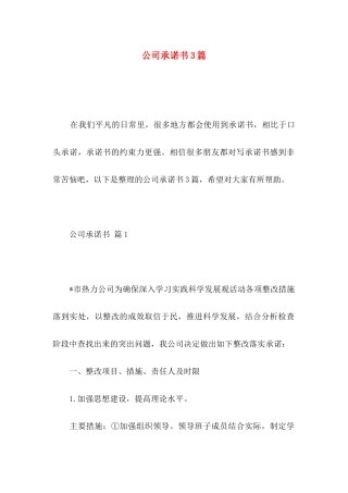 公司承诺书3篇（一） (2)