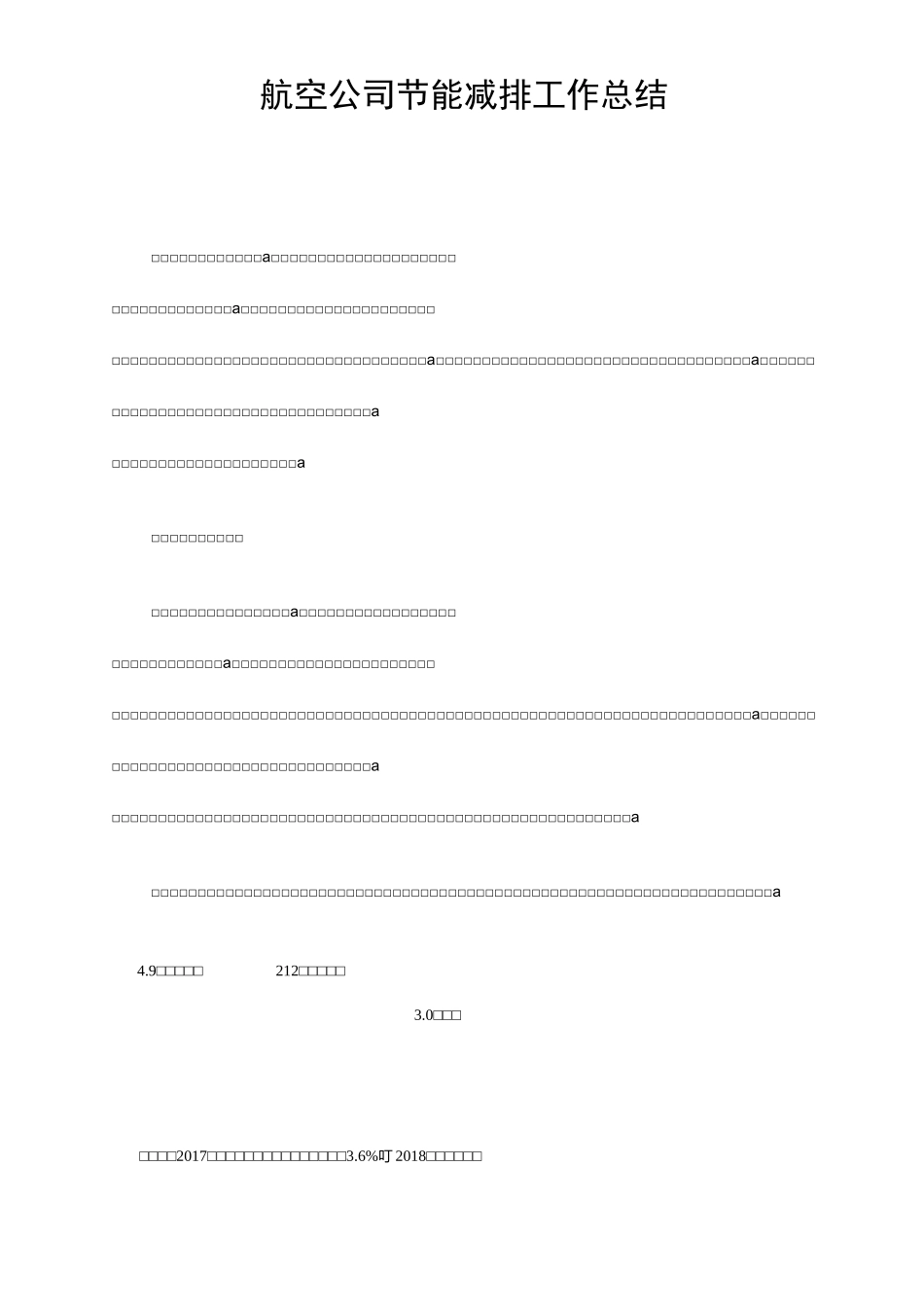 航空公司节能减排工作总结_第1页