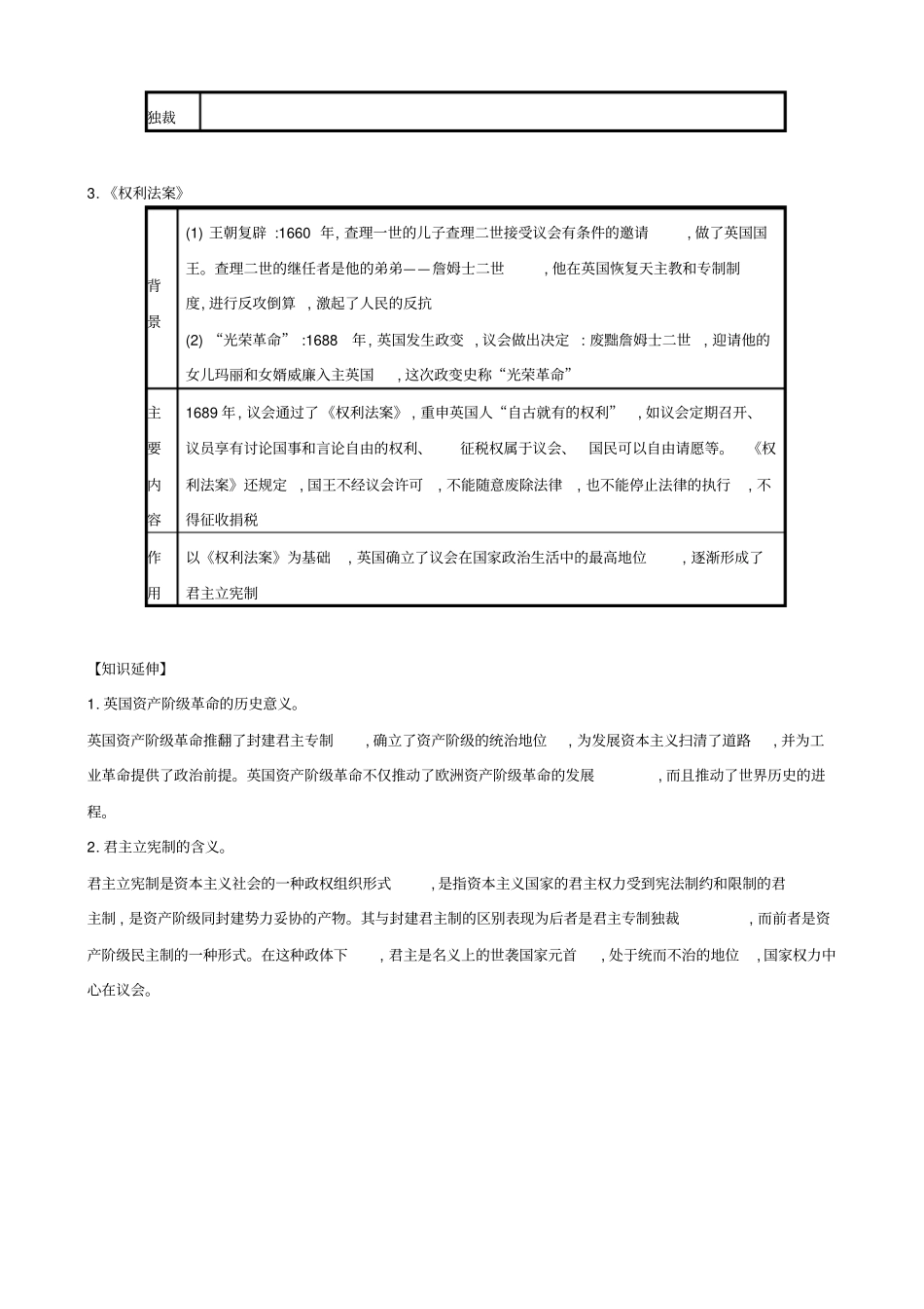【人教部编版】九年级历史上册知识点总结：第17课_君主立宪制的英国_第2页