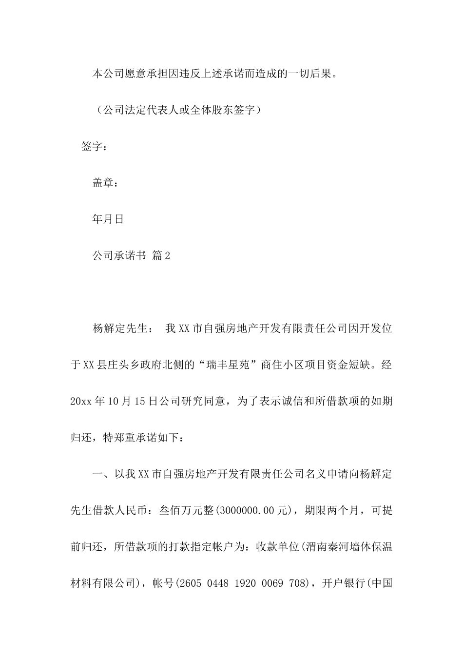 公司承诺书四篇_第2页