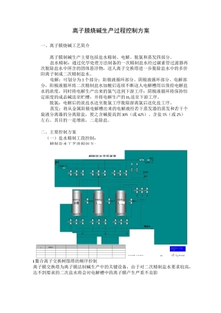 离子膜烧碱生产过程控制方案