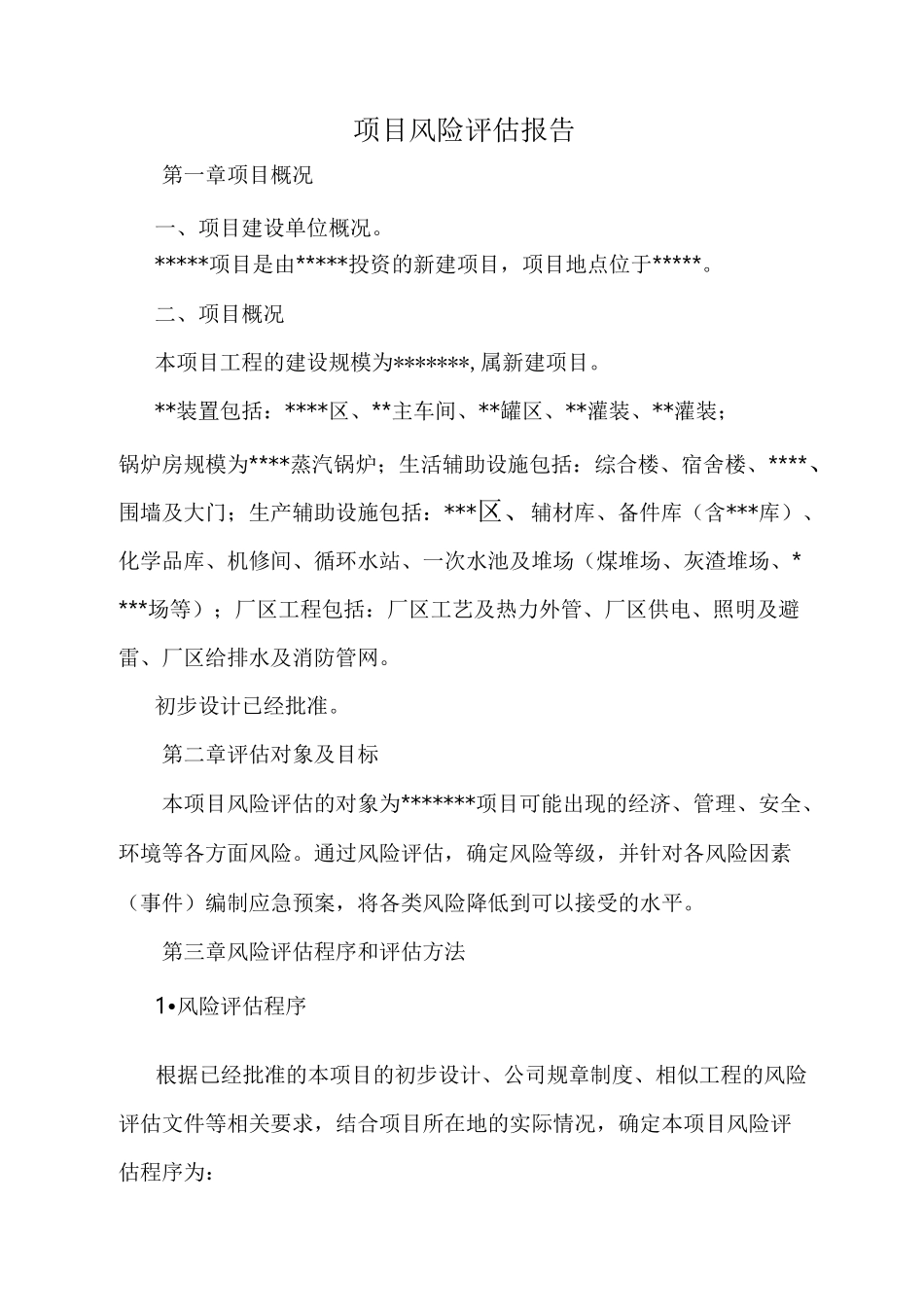 项目风险评估报告_第1页