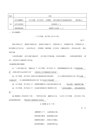 【全国通用】2020版高考语文一轮复习晨读晚背册子_第12周_含解析