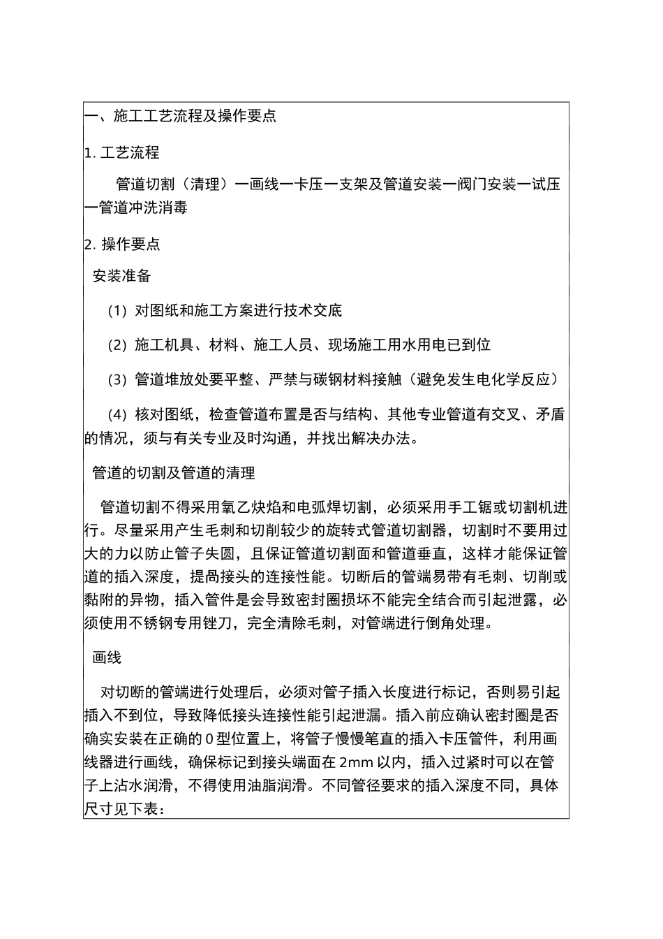 薄壁不锈钢管安装技术交底_第2页