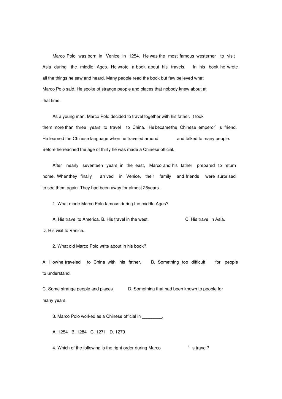 【冀教版】九年级英语上册Unit1StayHealthyLesson5Jane’sLuckyLife同步习题_含答案_第3页