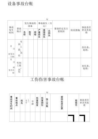 事故台账模板