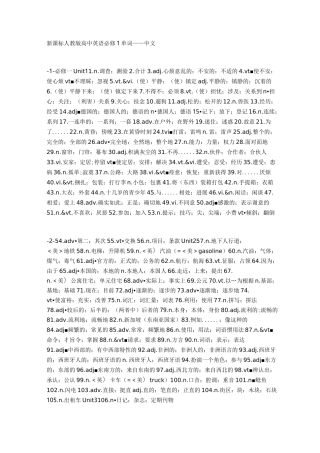 新课标人教版高中英语单词中文汇总