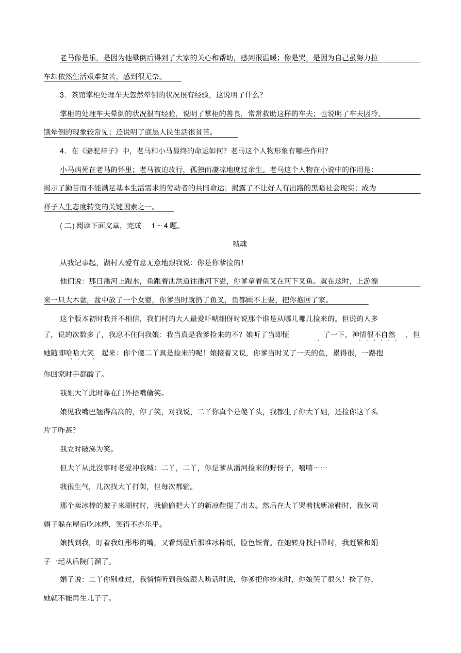 【名师面对面】2020版中考语文考点集训30_含答案_第3页