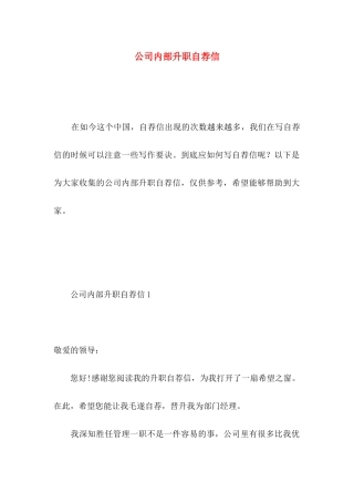 公司内部升职自荐信 (2)