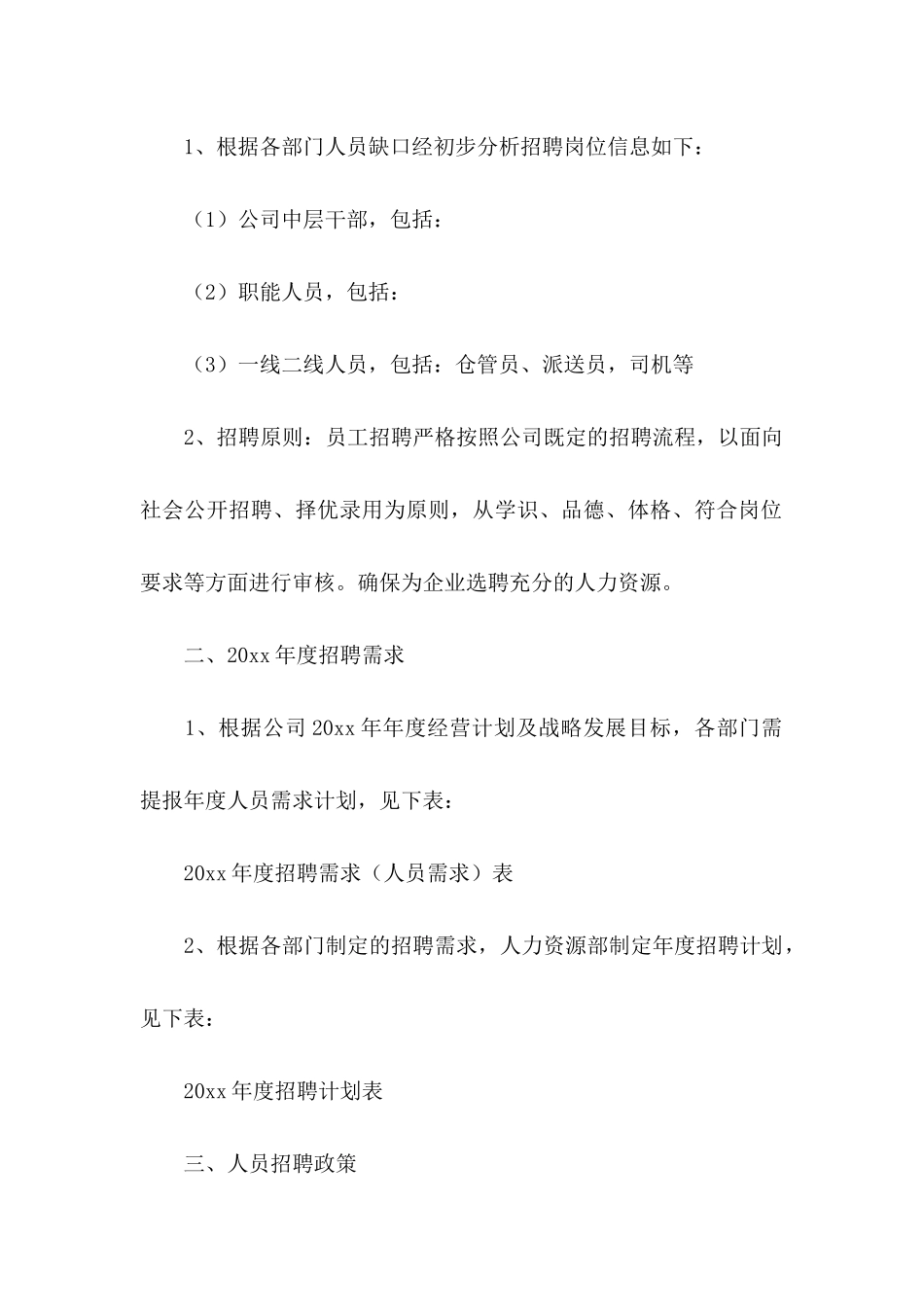 公司年度招聘计划书_第2页