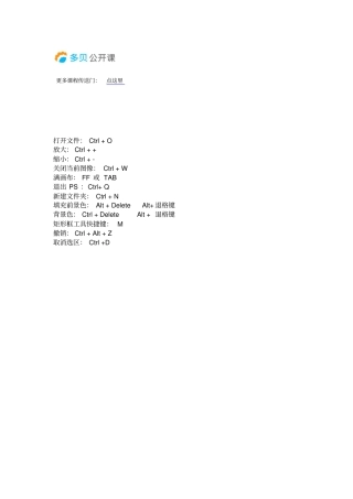 【工具】PS快捷键