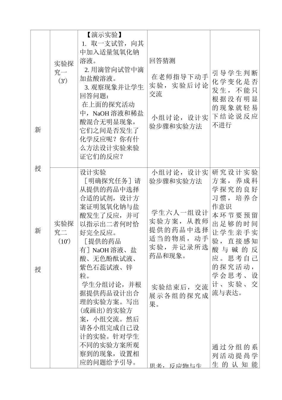 《酸和碱的中和反应》 优秀教案_第3页