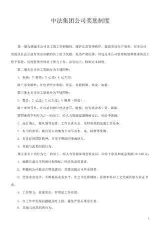 公司奖惩制度最佳范本(格)