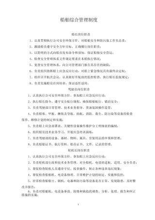 船上规章制度选