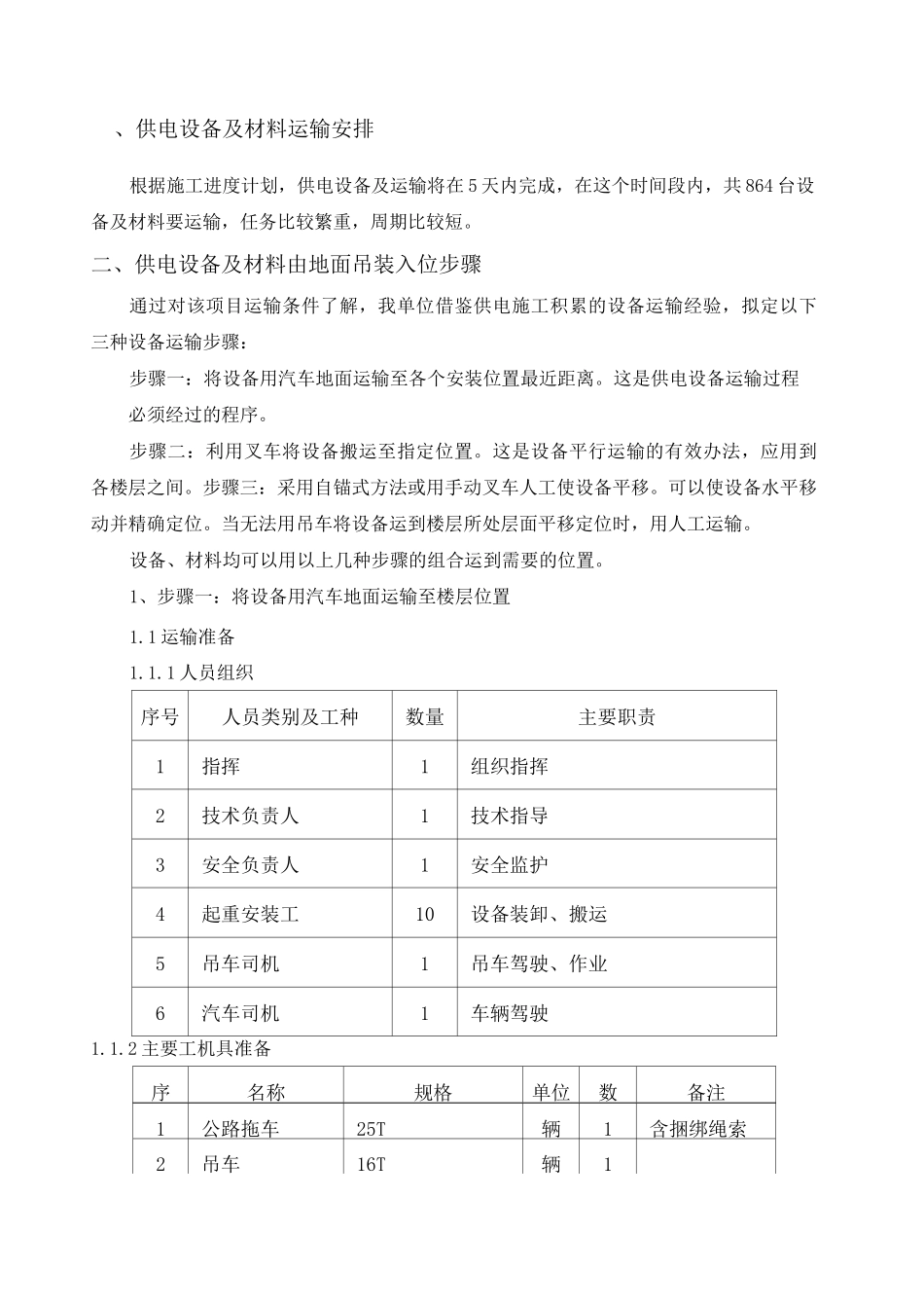 设备产品运输方案 _第1页