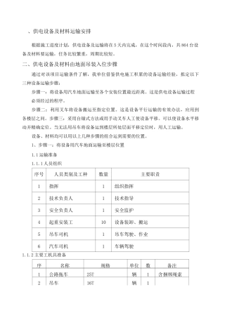 设备产品运输方案 