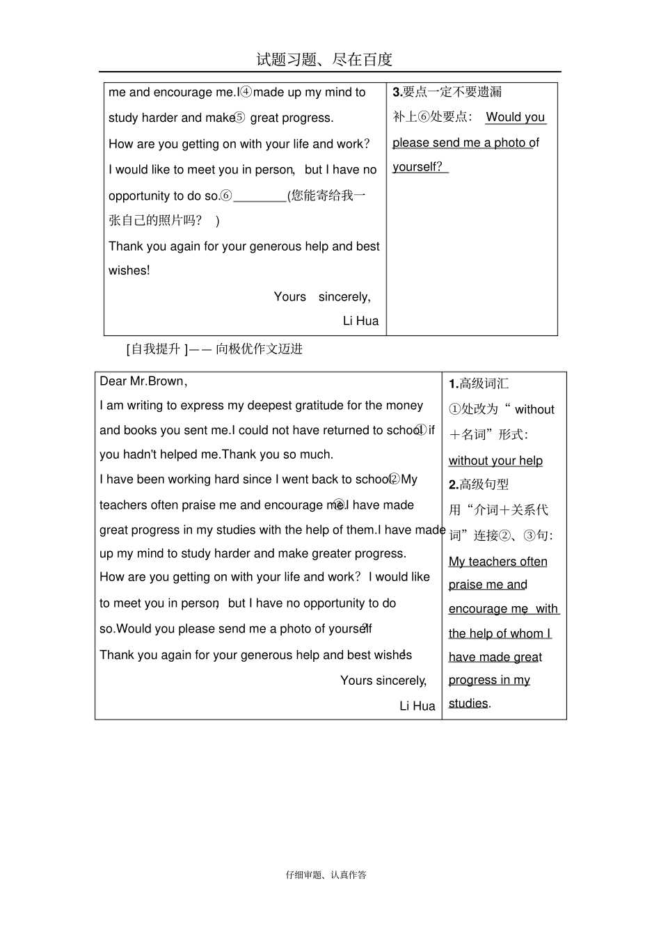 【浙江专版】2019高考英语二轮复习与策略讲练专题3应用文写作类型6感谢信含解析_第2页