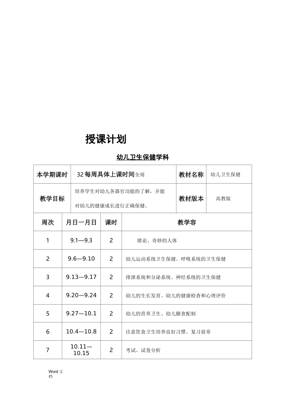 中职幼儿卫生保健教案_第2页