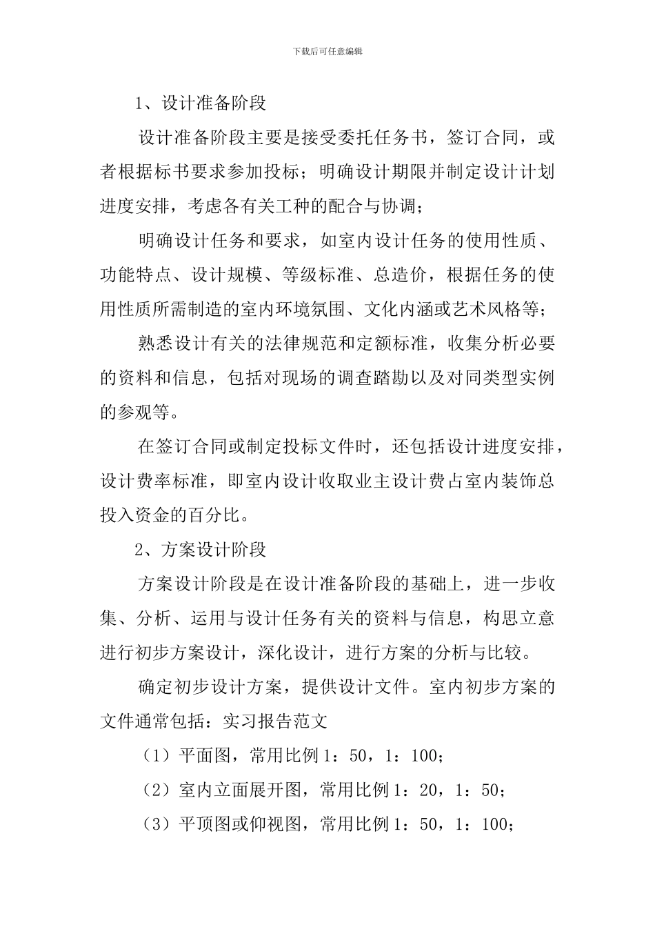 大学毕业生室内设计的实习报告_第2页
