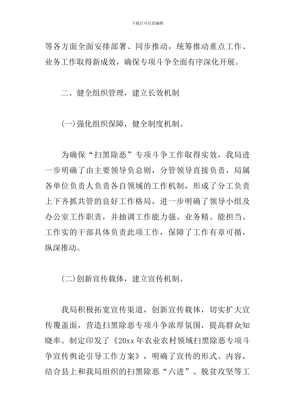 关于建立健全扫黑除恶长效机制工作报告_第2页