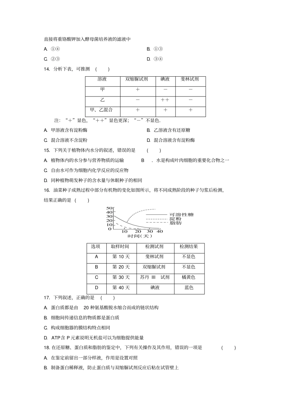 【精品】2020版高三生物一轮复习培优练习二_第3页