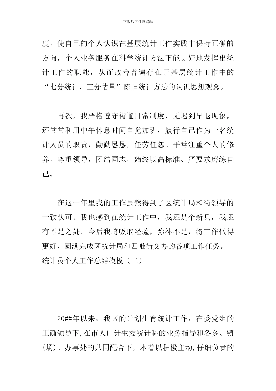 统计员个人工作总结模板_第3页