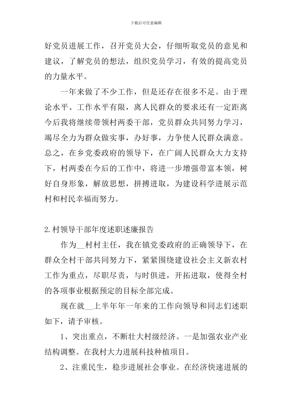 村领导干部年度述职述廉报告_第3页