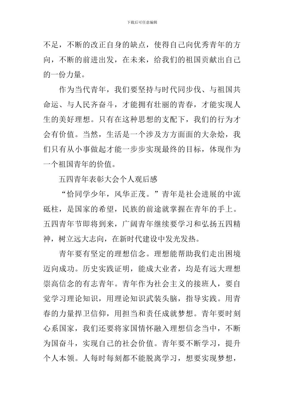 2024省级五四青年表彰大会个人观后感_第2页