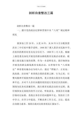 剖析自查整改三篇