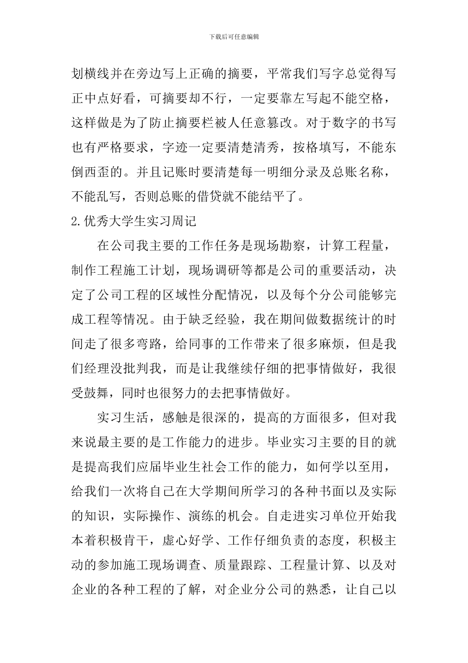 优秀大学生实习周记_第2页