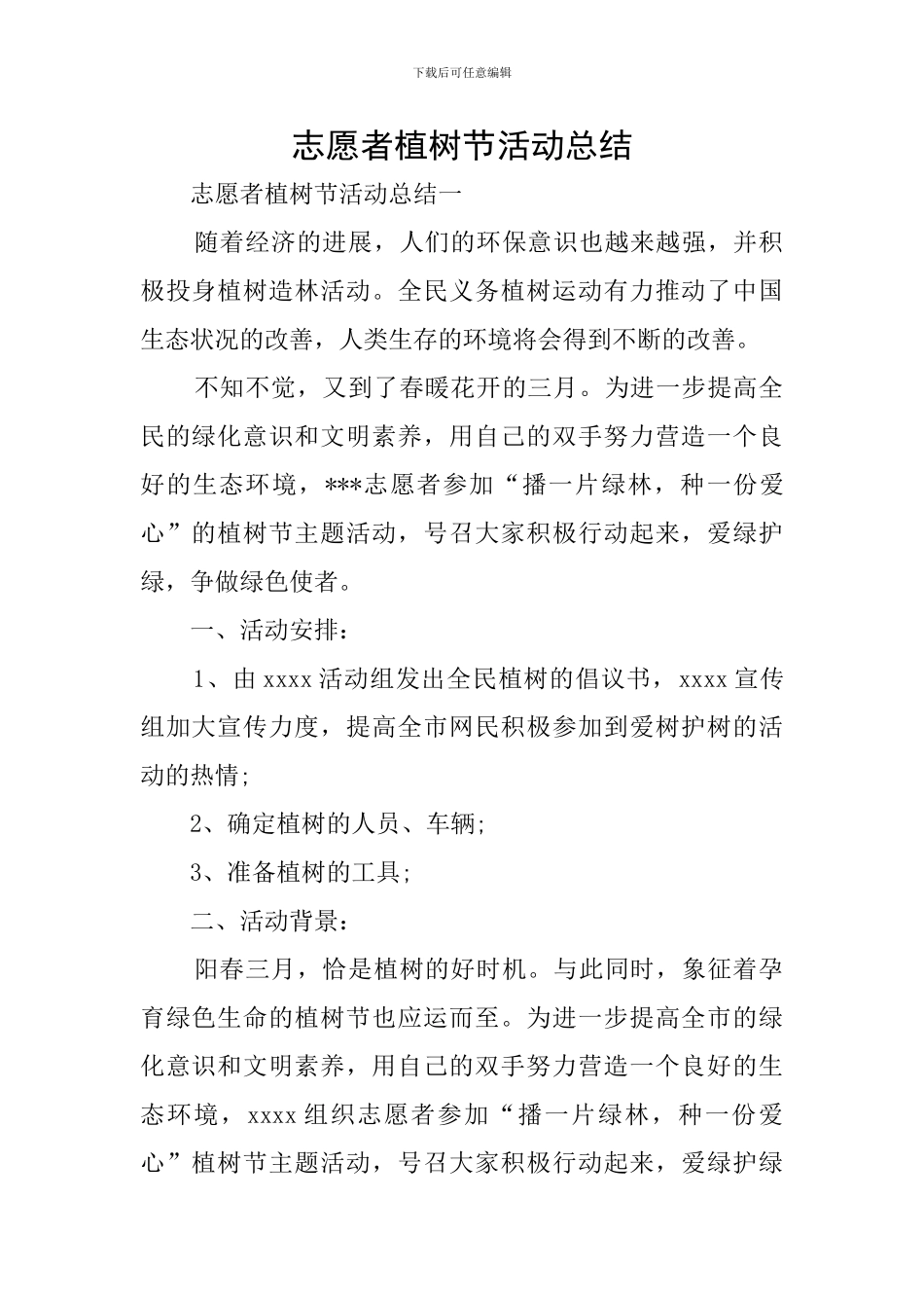 志愿者植树节活动总结_第1页