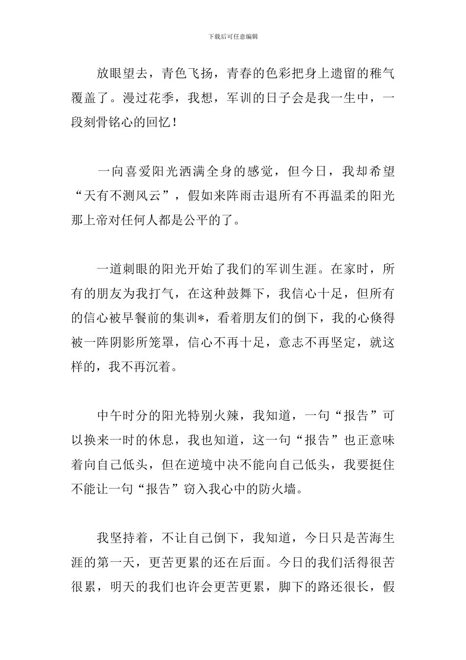 实用版高中生军训心得体会集萃_第2页