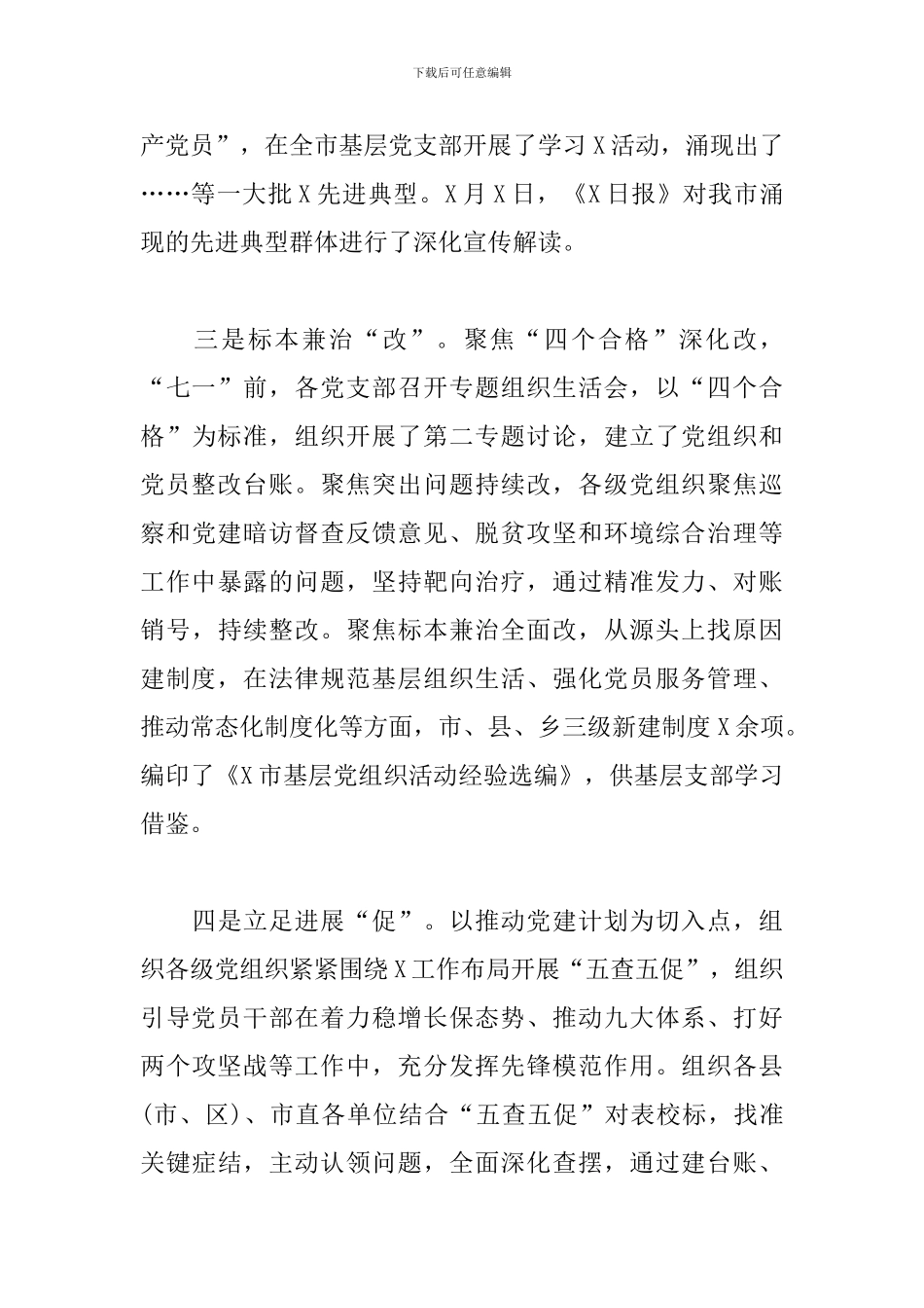 2024年全市党建工作座谈会报告_第3页