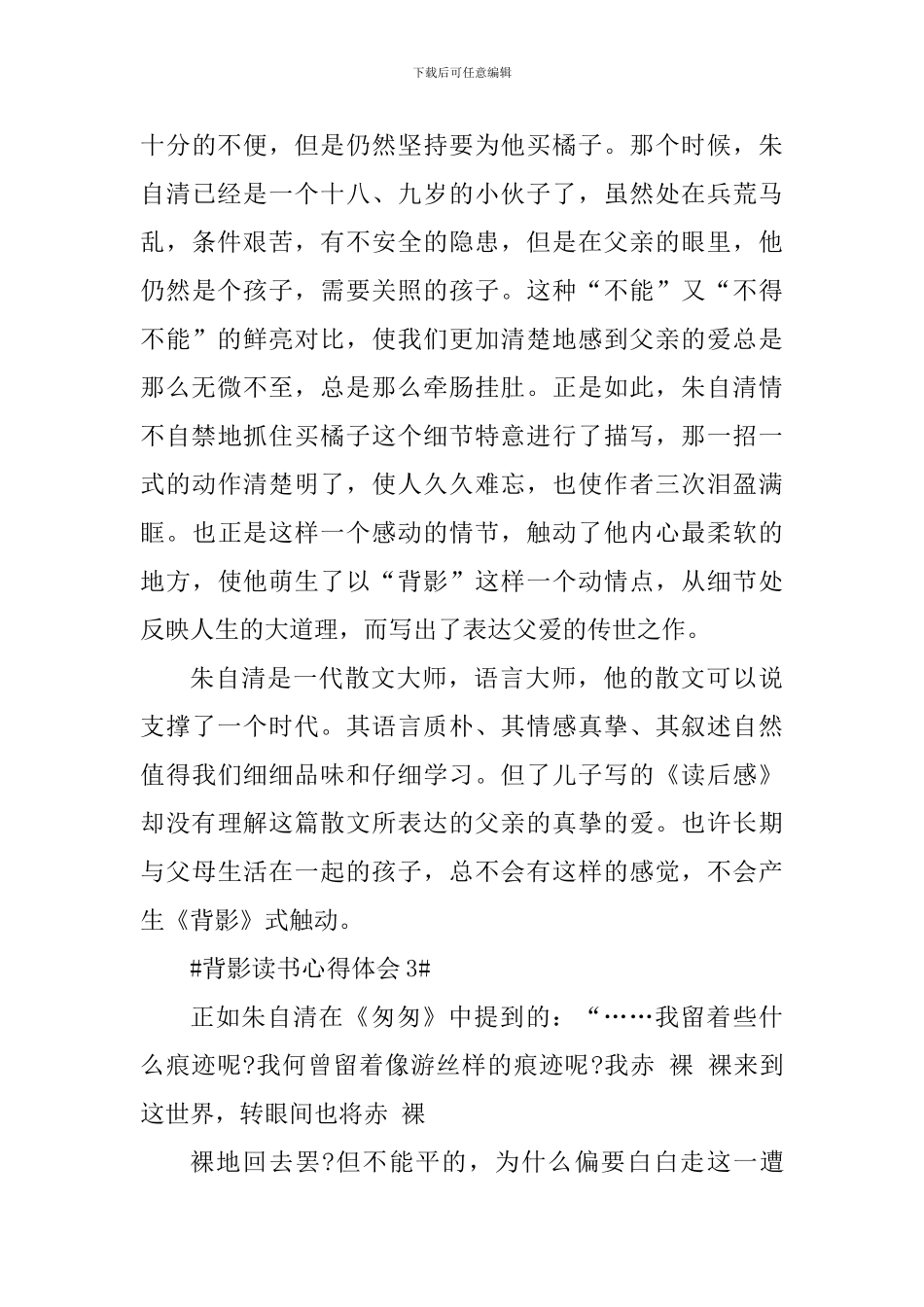 个人背影读书心得范文大全_第3页