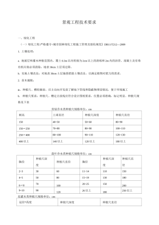 景观工程主要技术要求