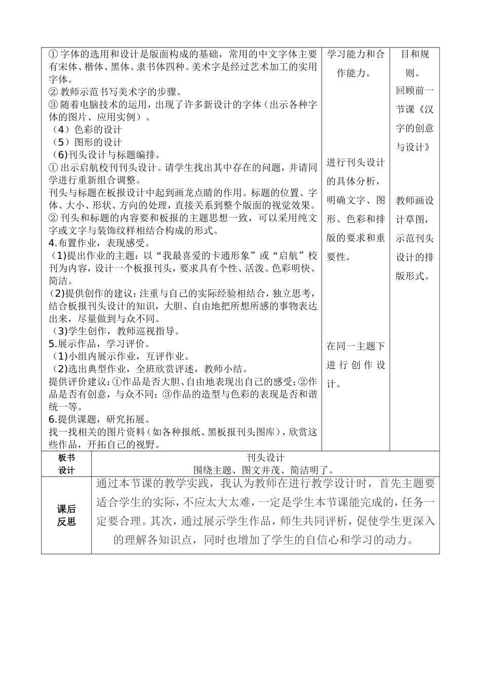 美术五册电子教案二次备课-刊头设计_第2页