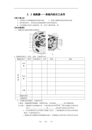 （新人教版必修1）生物：3.2《细胞器-系统内的分工合作》学案（2）