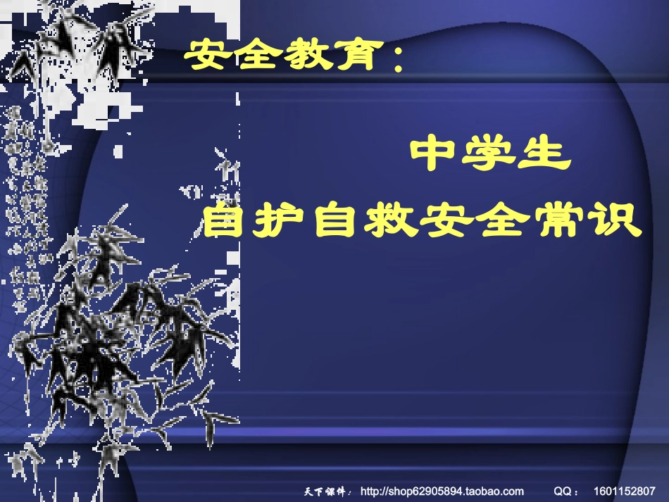 全教育－－中学生自护自救安全常识_第1页