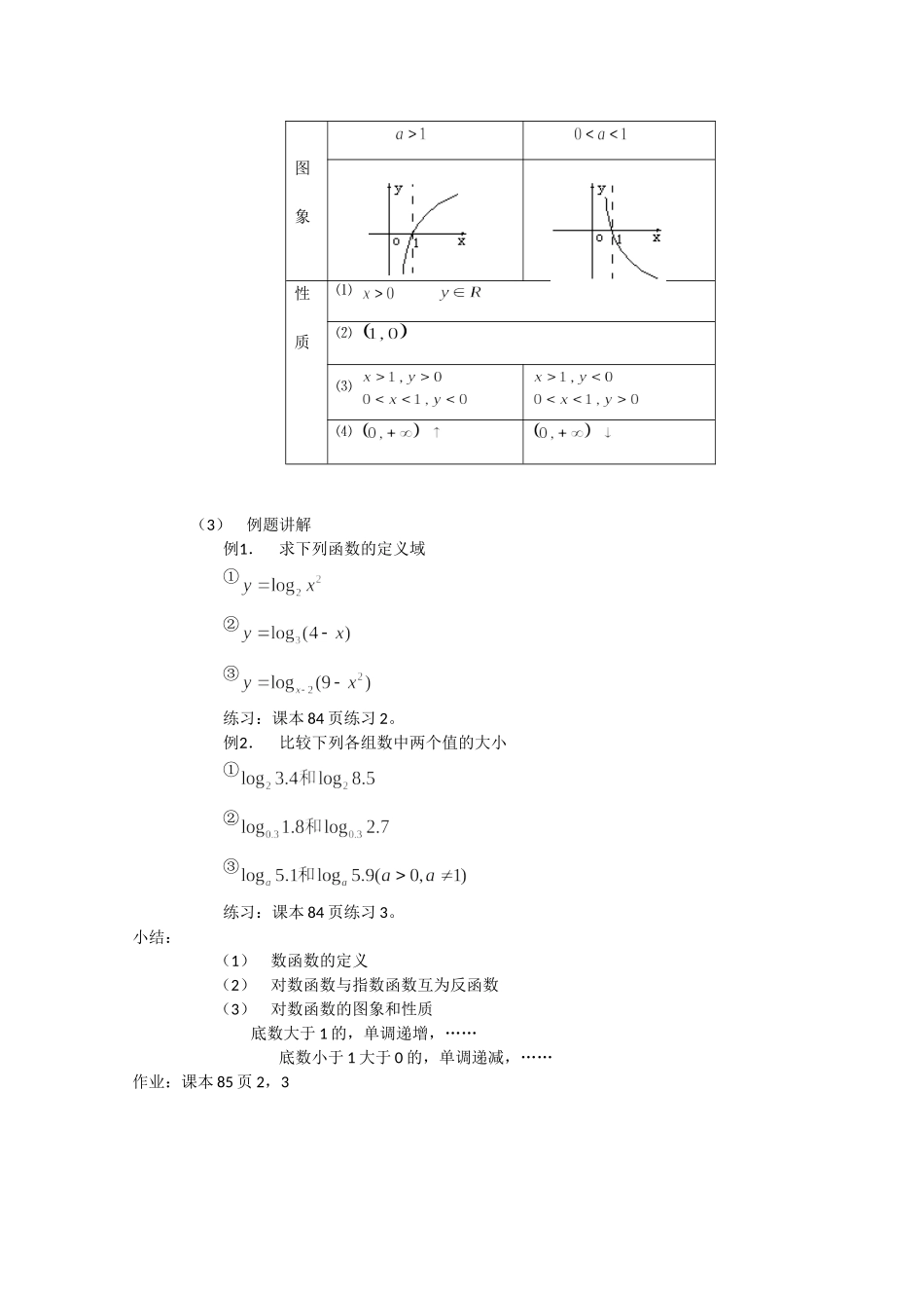 甘肃省酒泉三中高三数学优质教案：对数函数_第2页