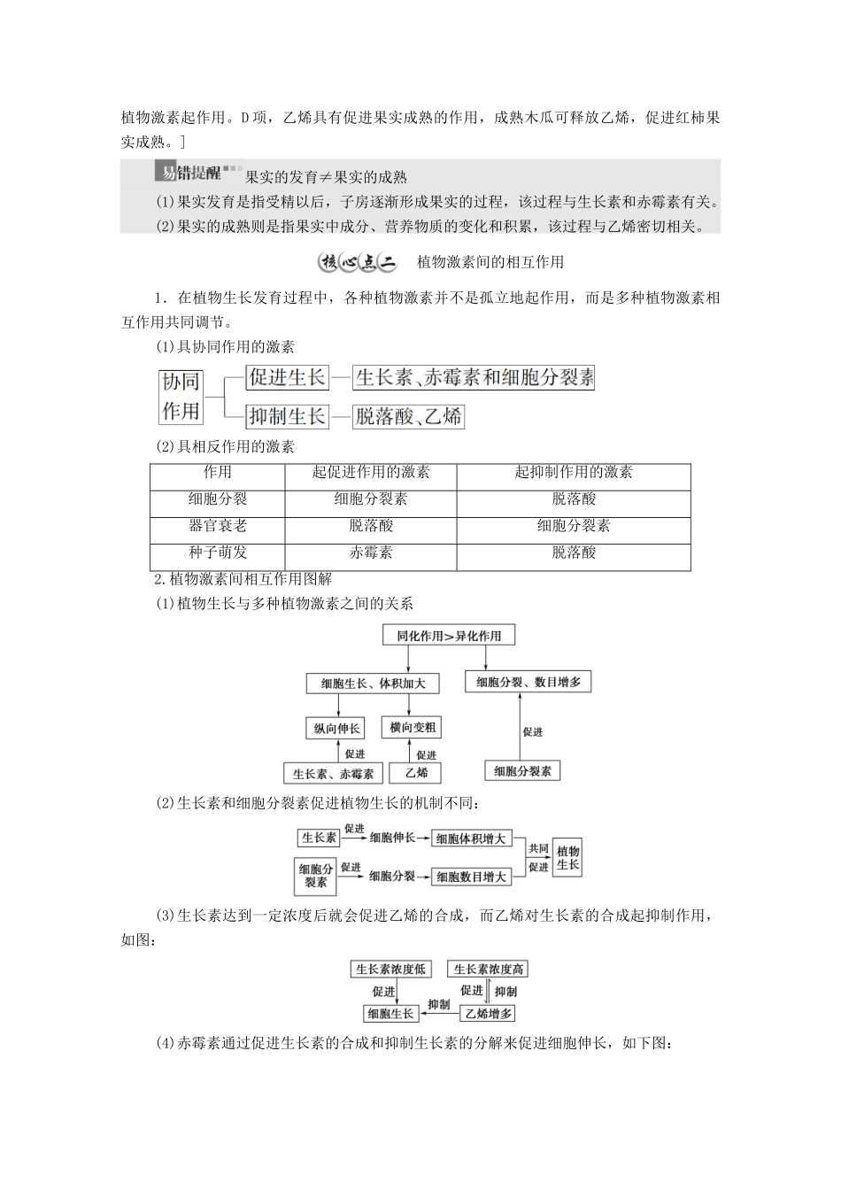 高中生物 第5章 植物生命活动的调节 第2节 其他植物激素学案 新人教版选择性必修1-新人教版高中选择性必修1生物学案_第3页