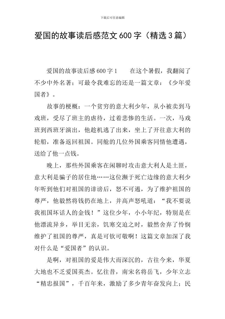爱国的故事读后感范文600字_第1页