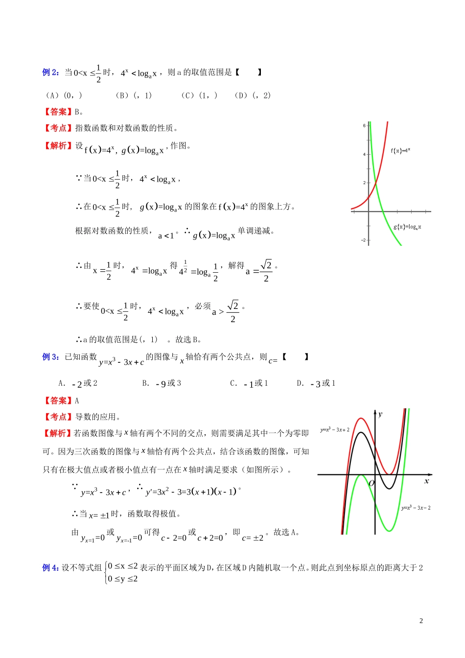 高三数学 名校尖子生培优大专题 选择题解法探讨7 图象解析法教案 新人教A版-新人教A版高三全册数学教案_第2页