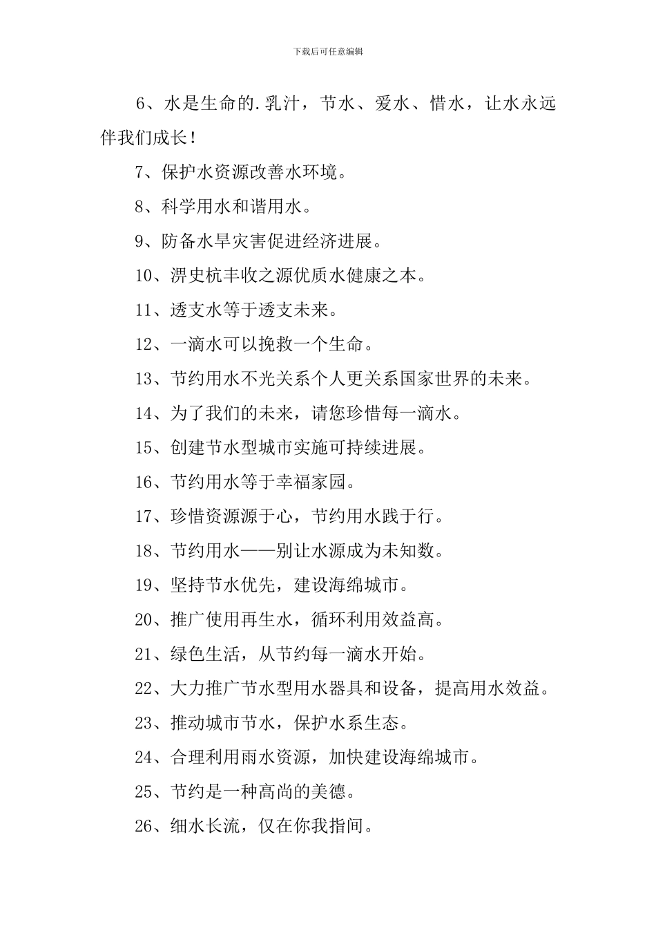 2024节约用水标语三篇_第3页