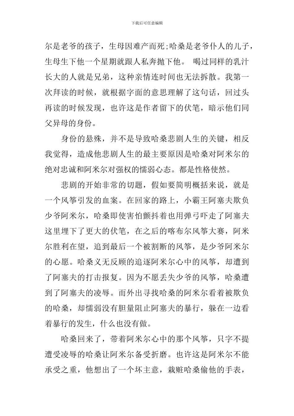 《追风筝的人》读后感范文5篇_第2页