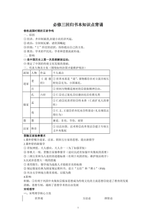 必修三回归书本知识点