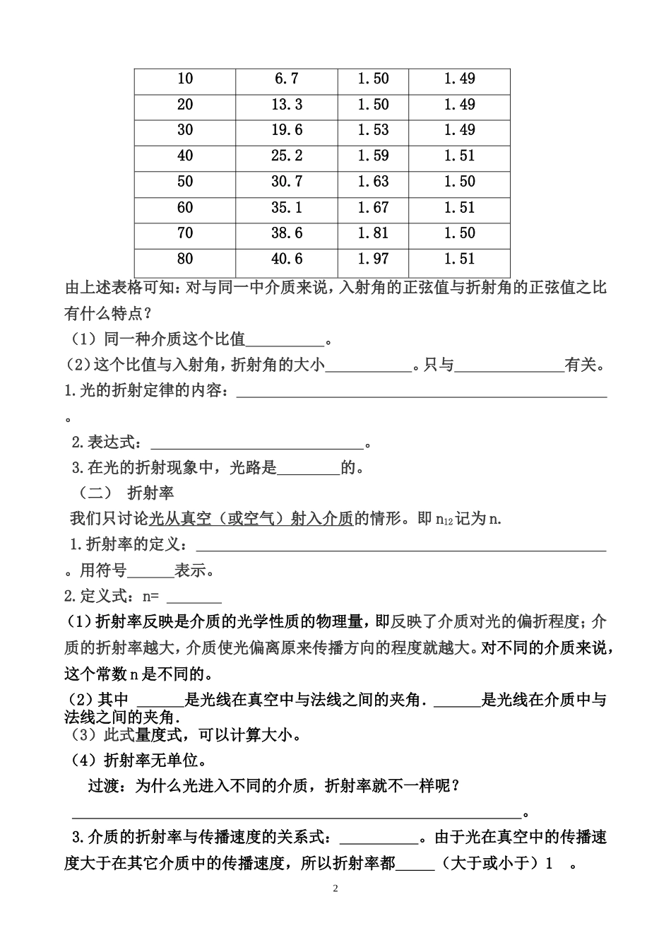 13.1光的折射导学案_第2页